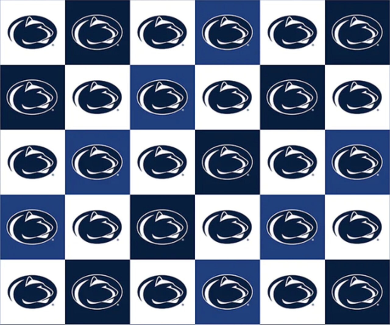 Licensed NCAA Penn State University Collegiate Check PS-1158 Cotton Fabric by the Yard